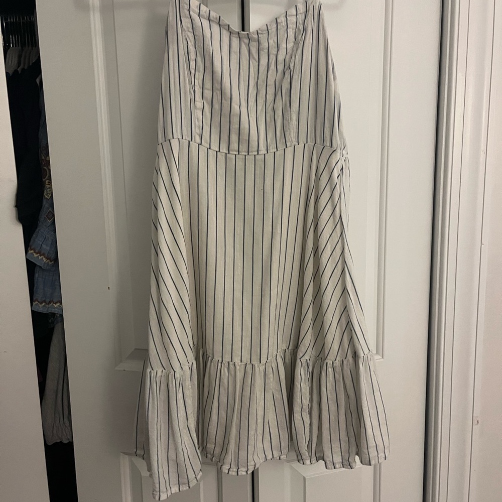 Old Navy White and Blue Striped Mini Dress